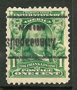 SC # 300 INVERTED Minneapolis Precancel Franklin 1 Cent 1901-03 Regular US 85F37 - Bild 1 von 2