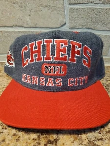 Cappello vintage Drew Pearson KC Chiefs Snapback Deadstock lana Kansas City grigio NFL - Foto 1 di 10