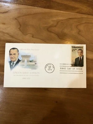 Lyndon Baines Johnson 1973 US First Day Cover envelope smoke and pet free home - Image 1 of 4