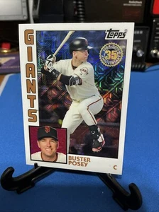 2019 Topps Silver Pack Buster Posey #T84-27 San Francisco Giants Mojo Refractor - Picture 1 of 14