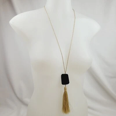 Colgante Cuarzo Azul con Borla Tono Dorado Moda Joyería Collar Piedra Natural Foto 1 de 4