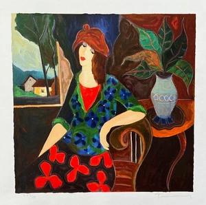 Itzchak Tarkay AMANDA Hand Signed Limited Edition Serigraph Art - Picture 1 of 6