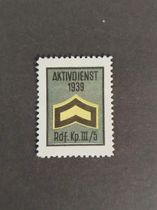 Soldatenmarke Fahrradstaffel RDF KP postfrisch 1939 Falzrest Feldpost Militär - Bild 1 von 1