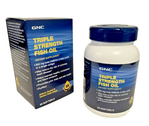 GNC Triple Strength Fish Oil~60 Softgel *900mg Total PURIFiED OMEGA-3  Exp. 6/25