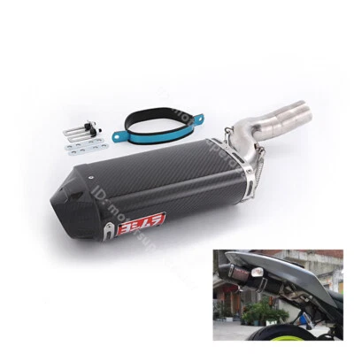 Silenciador de carbono modificado tubo medio escape Ninja ZX6R 2004-2008 para Kawasaki ZX636 Foto 1 de 4