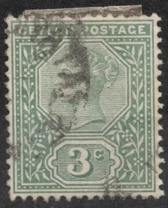 SG257 Sn:#133 1899 3c CEYLON  Queen Victoria , used HH - Picture 1 of 2