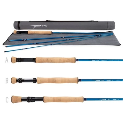 TFO Axiom II-X 11wt 9ft 4pc Fly Fishing Rod with Rod Sock and Rod Tube - Image 1 of 4