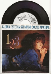 MIAMI SOUND MACHINE GLORIA ESTEFAN 1-2-3 USA WHITE LABEL PROMO 7 INCH SINGLE - Picture 1 of 2