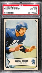 1954 Bowman #116 GEORGE CONNOR PSA 8 NM-MT 22100593 - Picture 1 of 2
