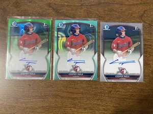 2023 Bowman Chrome Draft 1st Cooper Ingle Auto Green Aqua Base - Picture 1 of 5