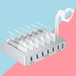Charging Station for Multiple Devices - Multi USB C Fast Charger Station - USB - Afbeelding 1 van 11