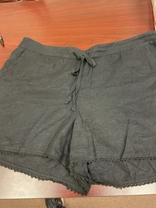 CASLON Leinen Pull On Relaxed Gummibund schwarz Shorts, plus 2X Taille 43 Spitze - Bild 1 von 8