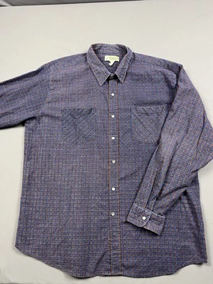 Vintage Haband Western Shirt Mens Large XL Blue Plaid Flannel Pearl Snap Cowboy - Image 1 of 4
