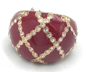 Premier Designs Schmuck CHERRIE Damenring rot Emaille mit Kristallen Größe 6 neu - Bild 1 von 3