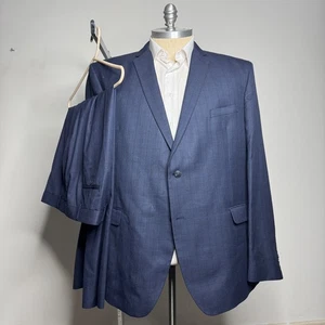 Perry Ellis Portfolio Mens Suit Separate Blue Plaid 54L 46W Check - Picture 1 of 11