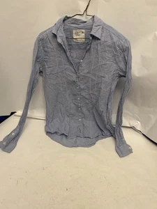 American Eagle Outfitters Langarmshirt Damen Knopfleiste xs blau gemustert - Bild 1 von 5