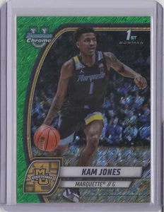 2024-25 Bowman Chrome University Green Shimmer Refractors #39 Kam Jones - Picture 1 of 2