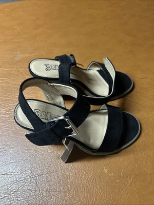 BRASH Mujer Talla 6 Negro Hebilla Bloque Tacón Foto 1 de 3