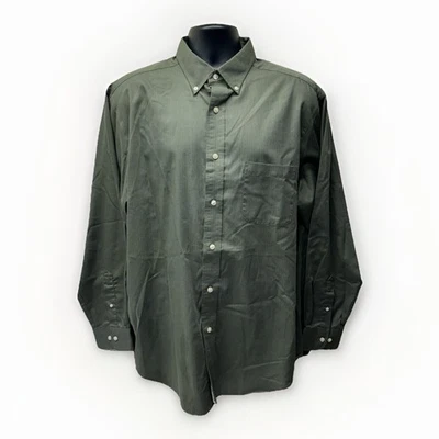ROUNDTREE & YORKE Travel Smart XL Green Long Sleeve Button-Up Dress Shirt • EX‼ - Image 1 of 4