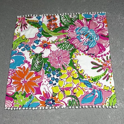 Подстилка Lilly Pulitzer Pom Pom (1) одинарная установка цветочный хлопок - Изображение 1 из 4
