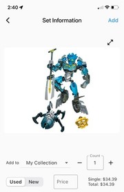 LEGO Bionicle 70786 Gali Master of Water & 70780 Protector Of Water incomplete