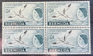 BERMUDA 1953 Elizabeth 6d block of 4 MNH White-tailed Tropicbird - Picture 1 of 1