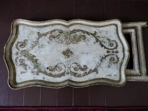 1920's French Folding Table Vintage Butlers Tray Folding Top Serving - Picture 1 of 14