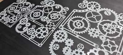 FX Gears Steampunk Clock Style 3 sizes Stencils Airbrushing Reusable Freehand - Image 1 of 4