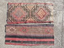 turkish kilim fragment to frame, old rug ,vintage rustic kilim rug, diy pieces