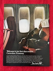 Vintage 1970 Pan Am Airlines 747 Print Ad - Picture 1 of 7