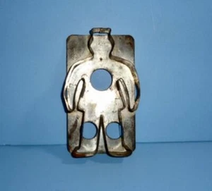 ANTIQUE EARLY LARGE TIN TALL MAN FLAT BACK COOKIE CUTTER KITCHEN BAKING AAFA - Picture 1 of 7
