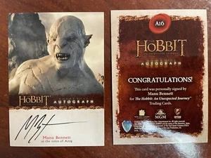 Hobbit Unexpected Journey : Manu Bennet as voice of Azog AUTO A16 - Picture 1 of 1