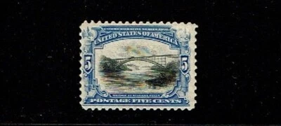 1901 U.S. Pan-Am Expo Commemorative 5c Ultra & Blk Bridge Falls Sc#297 M/NH/OG** - Image 1 of 2