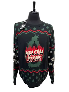 Suéter Volcom Para Hombres Grande Holi Aturdido Invierno NUEVO Multicolor Llamas Deletrear - Imagen 1 de 6