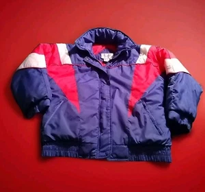 Giacca sci anni 80 blu e rossa puffer donna taglia S - Foto 1 di 10