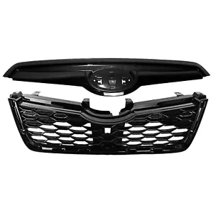 For 2019-2021 Subaru Forester Front Upper Gloss Black honeycomb Grille Grill - Picture 1 of 9