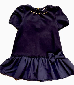 Juicy Couture Size 4-5 tag reads S Navy Blue stretch Bling accent ruffle bottom  - Picture 1 of 3
