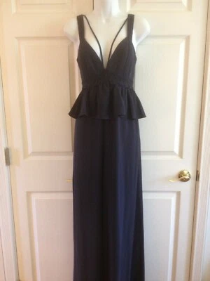 BCBG Maxazria Nuevo con Etiquetas Azul Marino Elegante Mono de Noche Mameluco, S - Precio de venta sugerido por el fabricante $368  Foto 1 de 4