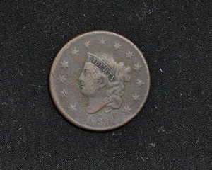 Centavo grande cabeza de matrona corona 1833 en estado bastante bueno/detalles muy finos - Imagen 1 de 2