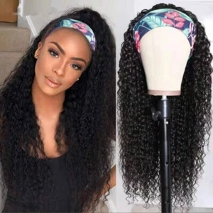 1 Set Long Wave Lace Front Human Hair Wig Wavy Wig Black For Women PrePlucked - Picture 1 of 6