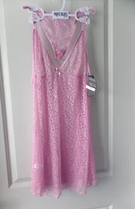 WOMEN'S, LINGERIE, PARIS BLUE, 2 PC NIGHTIE SET W/PANTIES, NEW, PINK, SIZE 1X - Picture 1 of 18