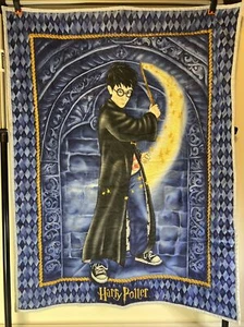 MANTA TIRAR de colección Harry Potter Mago Algodón 2001 Warner Bros. 41x32 Azul - Imagen 1 de 5