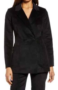 Womens Halogen 271775 Double Breasted Velvet Blazer Black size 1 - Picture 1 of 4