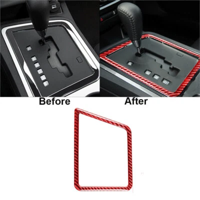 Cubierta de cuadro de cambio de marchas de fibra de carbono roja para Dodge Challenger 2008-2014 Foto 1 de 4