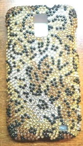 2 Samsung I727 Galaxy Diamond Crystal Cheetah Hearts Rhinestone Protective Cases - Picture 1 of 5