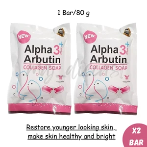 2x Alpha 3 Plus Arbutin collagen Whitening Body Soap Skin Radiance Reduce Acne - Picture 1 of 6