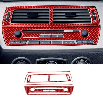 Consola de radio de fibra de carbono roja con cubierta de navegación para BMW Z4 E85 2003-08 Foto 1 de 4