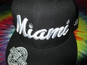 MIAMI ART BASEL EMBROIDERED CANNABIS POT LEAF HIGH ART CALIFORNIA GROWN HAT CAP - Picture 1 of 6