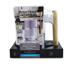 BHG Water Filter Pitcher, 10 Cup, Brita Compatible, Wooden Handle, Assembled - Picture 1 of 8