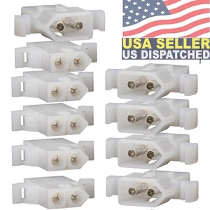 2 Pin Molex Connector Lot, 5 Matched Sets, w/14-20 AWG .093" Pins, Free Hanging - Picture 1 of 5